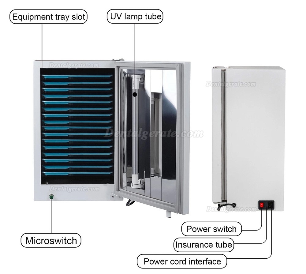 27-Liter-Dentaldesinfektionsschrank mit UV-Ozon-Sterilisator, Touchscreen und Timer